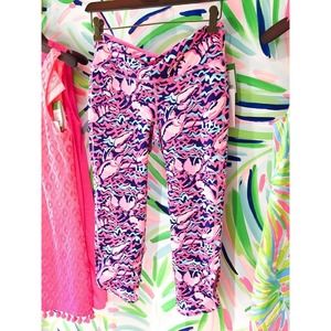 Lilly Pulitzer Womens Small Luxletic Navy Lobster Roll Cropped Leggings Pants